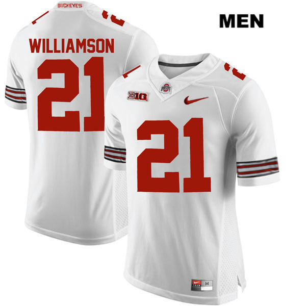 Ohio State Buckeyes Men's Marcus Williamson #21 White Authentic Nike College NCAA Stitched Football Jersey QF19D06KL